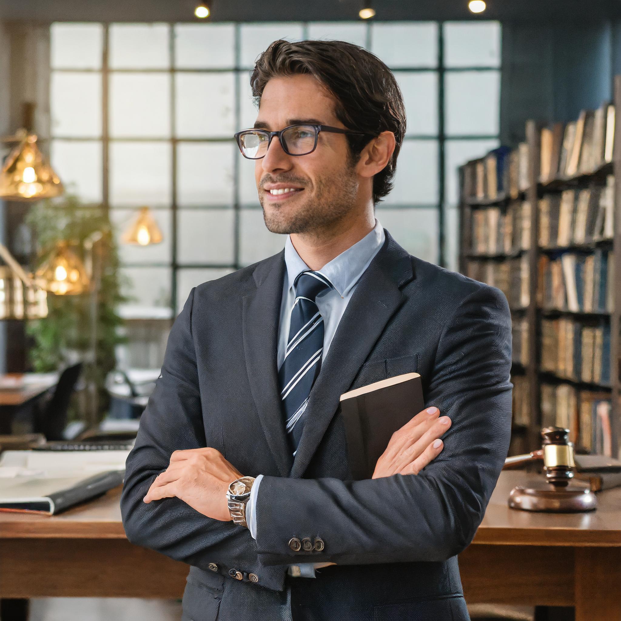 Mann mittleren Alters mit Brille, in einem eleganten Anzug